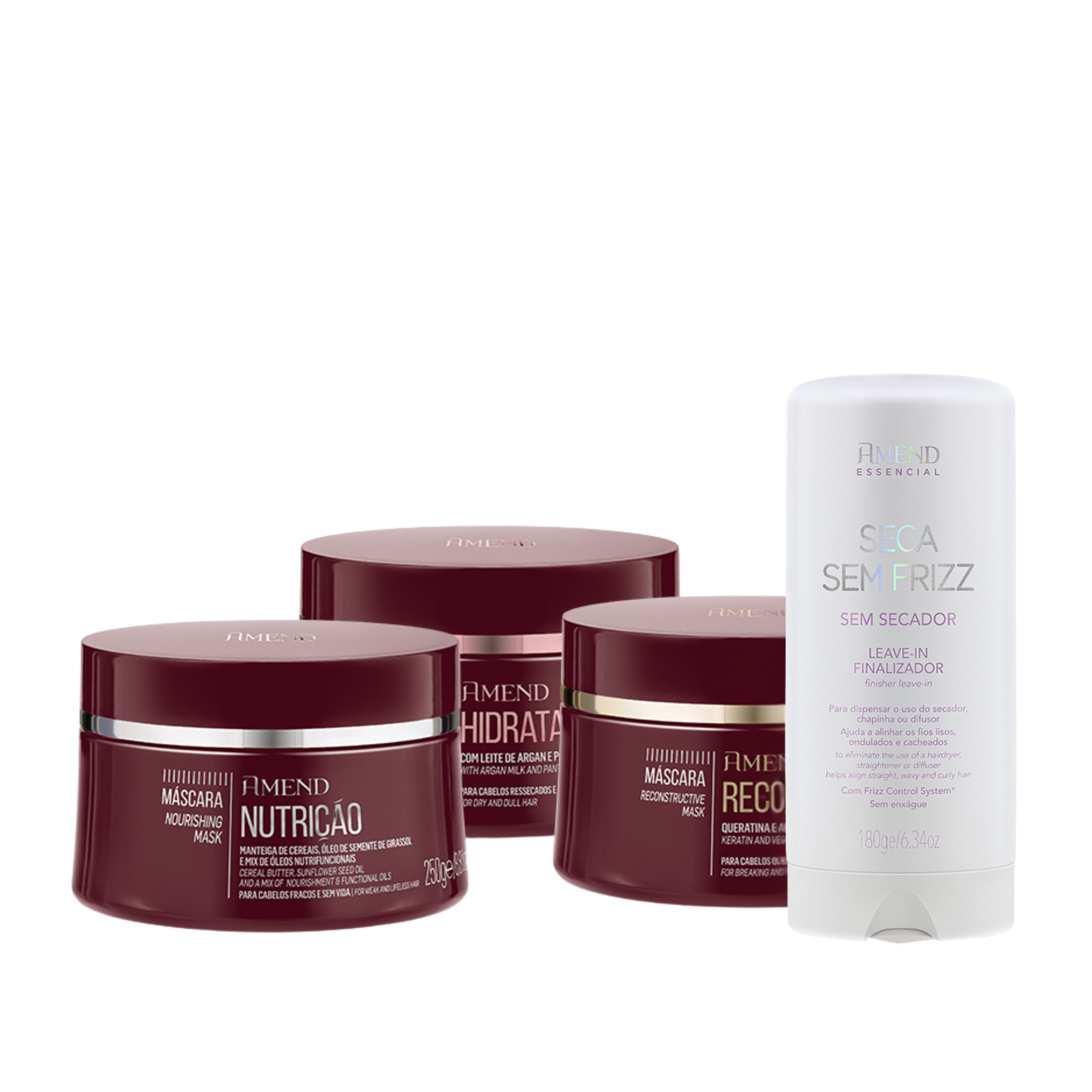 Kit Seca sem Frizz e Cronograma Essencial | 4 produtos